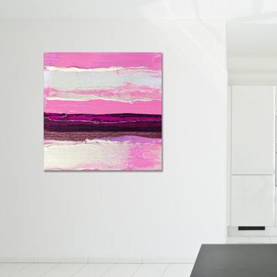 Pink Stripe 6 by Kent Youngstrom - Wrapped Canvas Painting