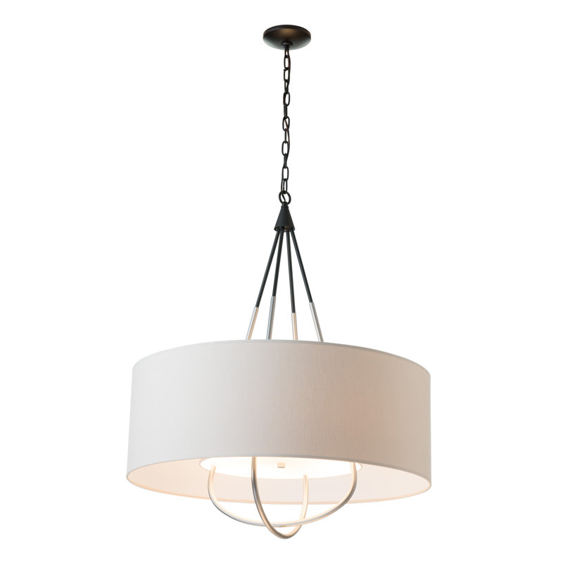 Loop 4 - Light Chandelier, Vintage Platinum, Black, Flax
