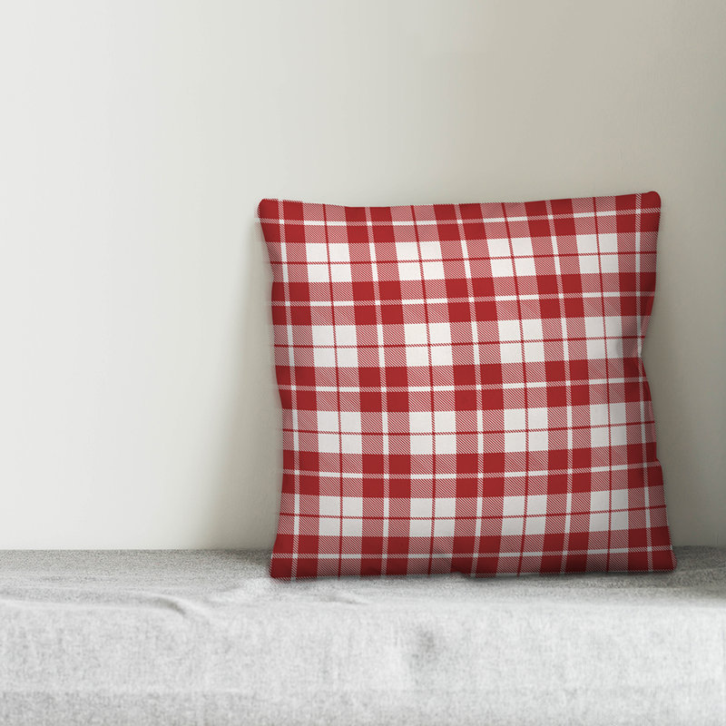 Plaid Outdoor Throw Pillow, 16" x 16", Polyester