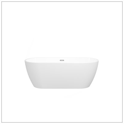 67'' Glossy Acrylic Freestanding Soaking Bathtub With Classic Slotted Overflow And Toe-Tap Drain In Chrome, Cupc Certified.Easy To Install