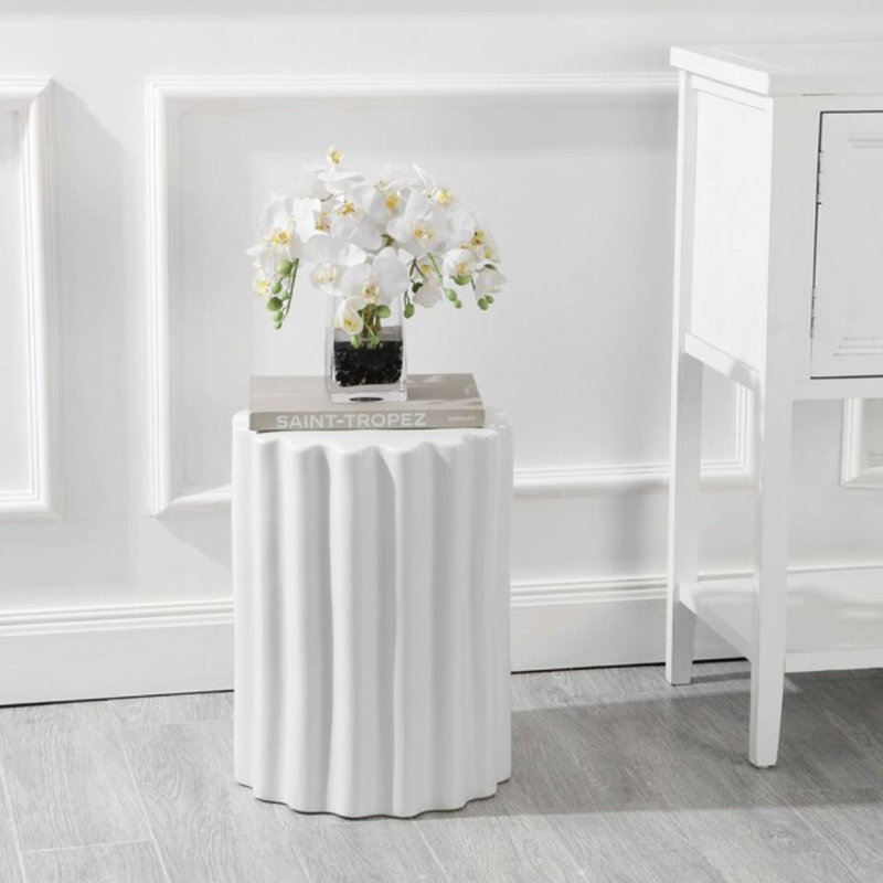 Tabouret de jardin en céramique Pier, Blanc
