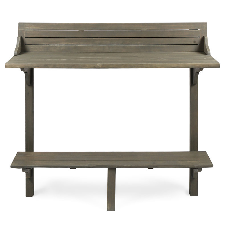 Gray Wood Outdoor Balcony Table - Transform Your Living Patio Bar In Enjoy Time