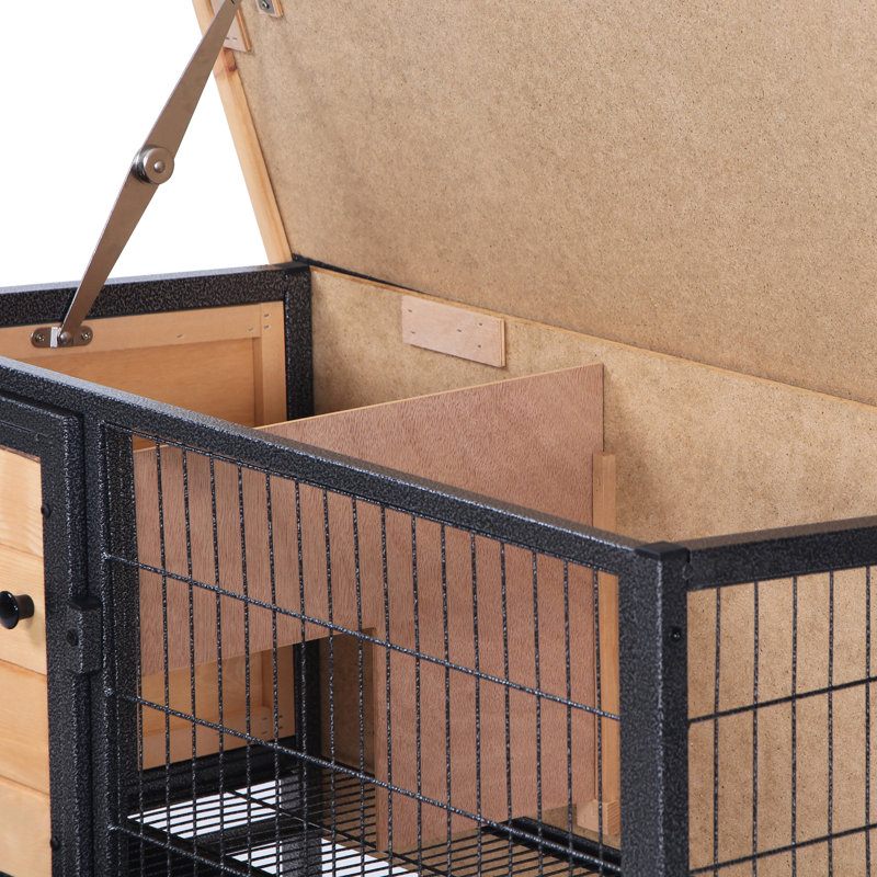 Cage pour animaux en bois massif avec construction, convenant à une utilisation à long terme par de petits animaux