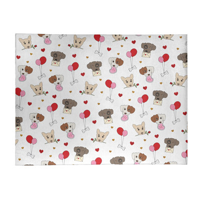 Tapis gris/rouge/rose fait main