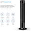 Emperial 42" Tower Fan with Remote Control - Oscillating Bladeless Cooling Fan, Portable 7 Hour Timer, 3 Modes & 3 Speeds - Black