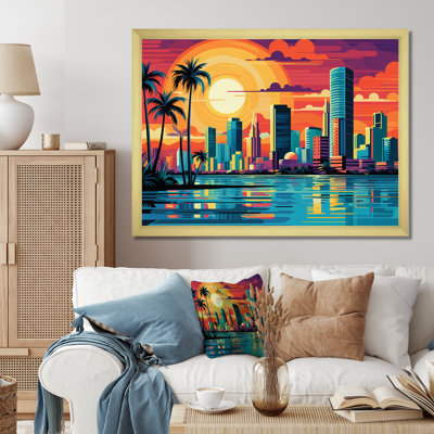 Pop Art Miami Cityscape I - décoration murale Pop Art