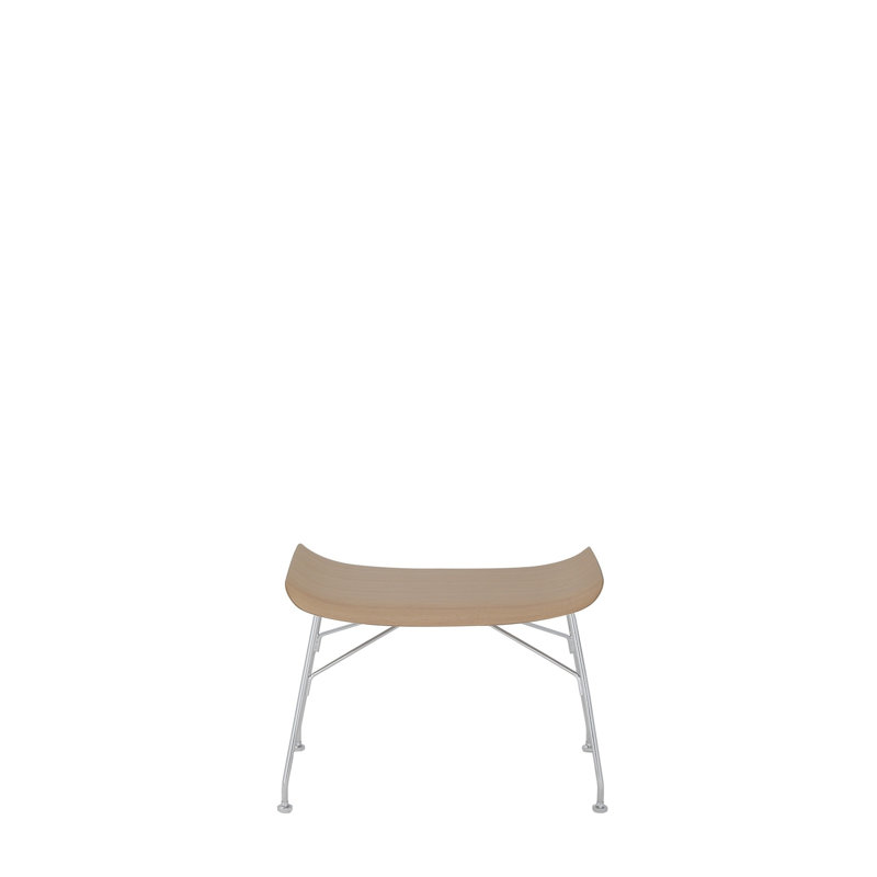 Repose-pieds SmartWood, Placage de bois clair avec chrome
