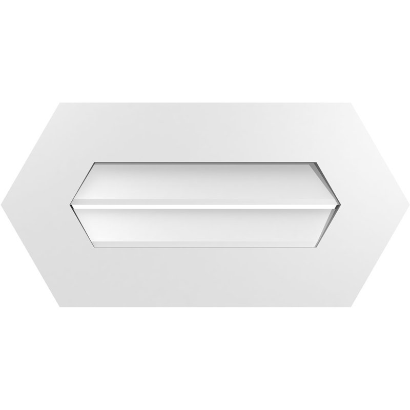 Évent horizontal fonctionnel à pignon en uréthane à surface horizontale Signature, 12" H x 24" W x 1" D