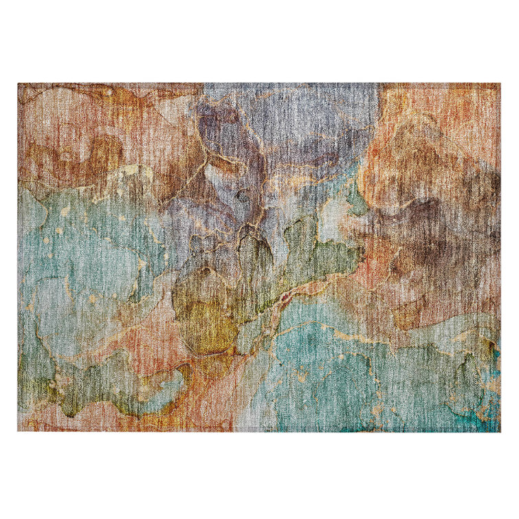 Killingly Washable Abstract Indoor / Outdoor Rug