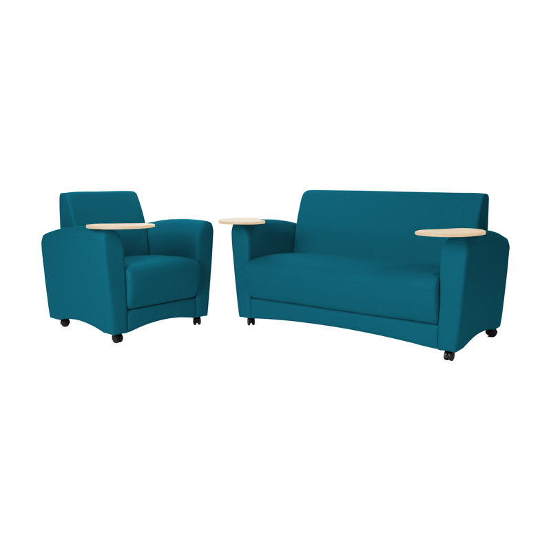 Chaise rembourrée Pro Series, Bleu sarcelle / grain d'érable
