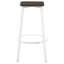 Carré de métal rétro vintage blanc et grain de 2, style industriel, hauteur fixe, repose-pieds, design, utilisation intérieure seulement, capacité de 250 lb par tabouret, assemblage requis, structure, utilisation,