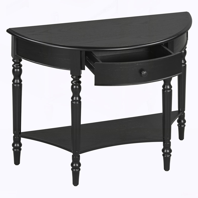 Console campagnarde avec tiroir et tablette Farmhouse, Noir, Noir, Noir