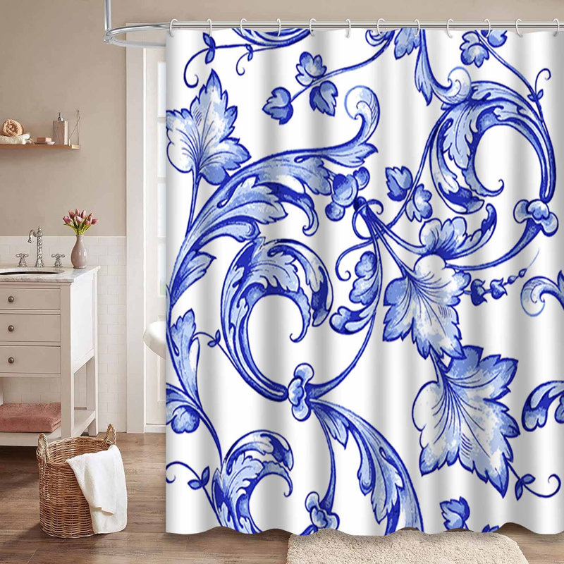 Rideau de douche à 12 crochets Floral, L 72 po x l 72 po