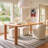 Channing Oak Solid Wood Dining Table-71625494-71625493