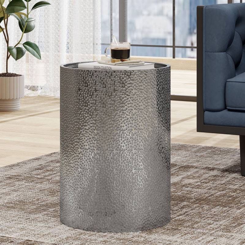 Starkey Iron Top End Table, Silver, Set of 1