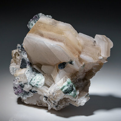 White/Grey Calcite from Huanggang Mine, Kèshíkèténg Qí, Chifeng, Inner Mongolia, China