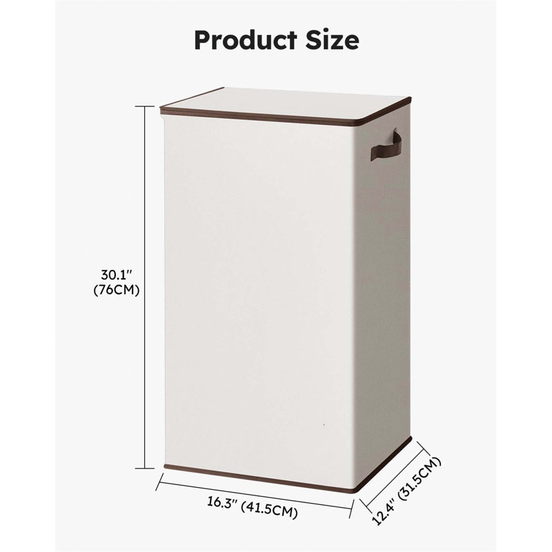 Bhargava Fabric Laundry Hamper with Handles, White