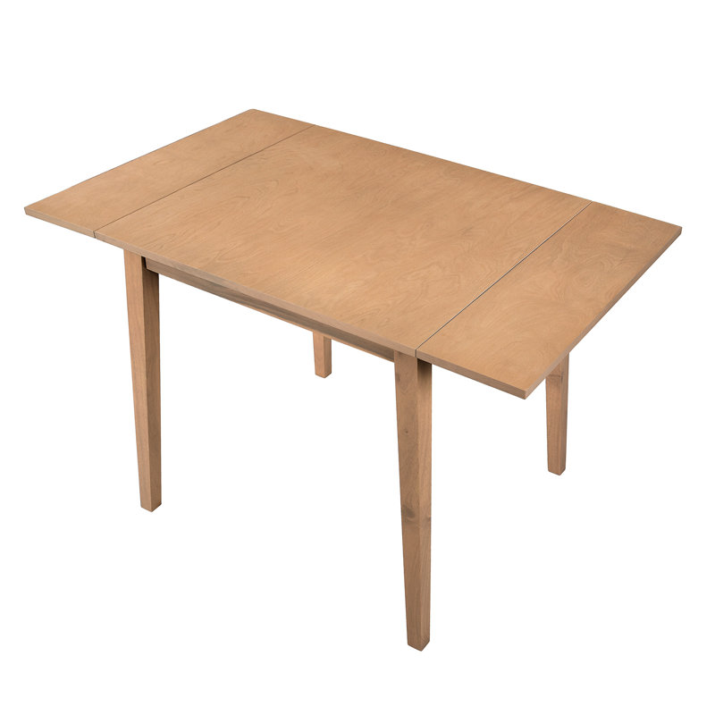 Table de salle à manger moderne avec pieds en bois d'hévéa, plateau de table, espace pour petits appartements et espaces de vie, capacité de pliage rectangulaire de 250 lb, cuisine, pièce