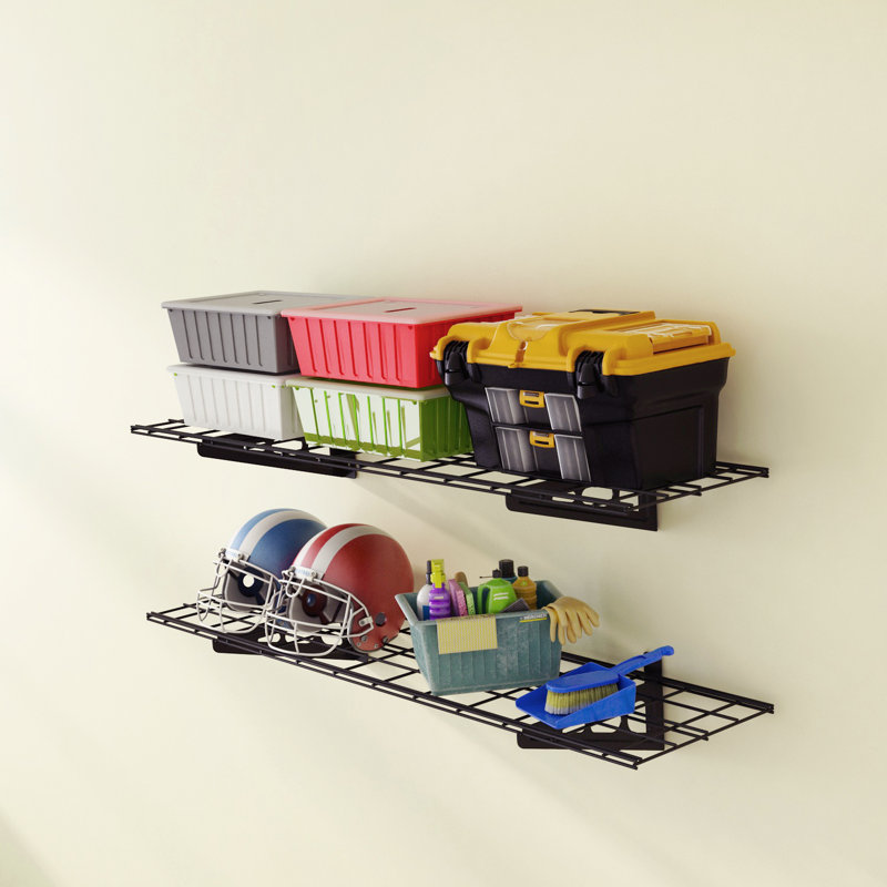 Wall Mounted Garage Storage Shelves, 12.2" H x 48" W x 12" D, Black