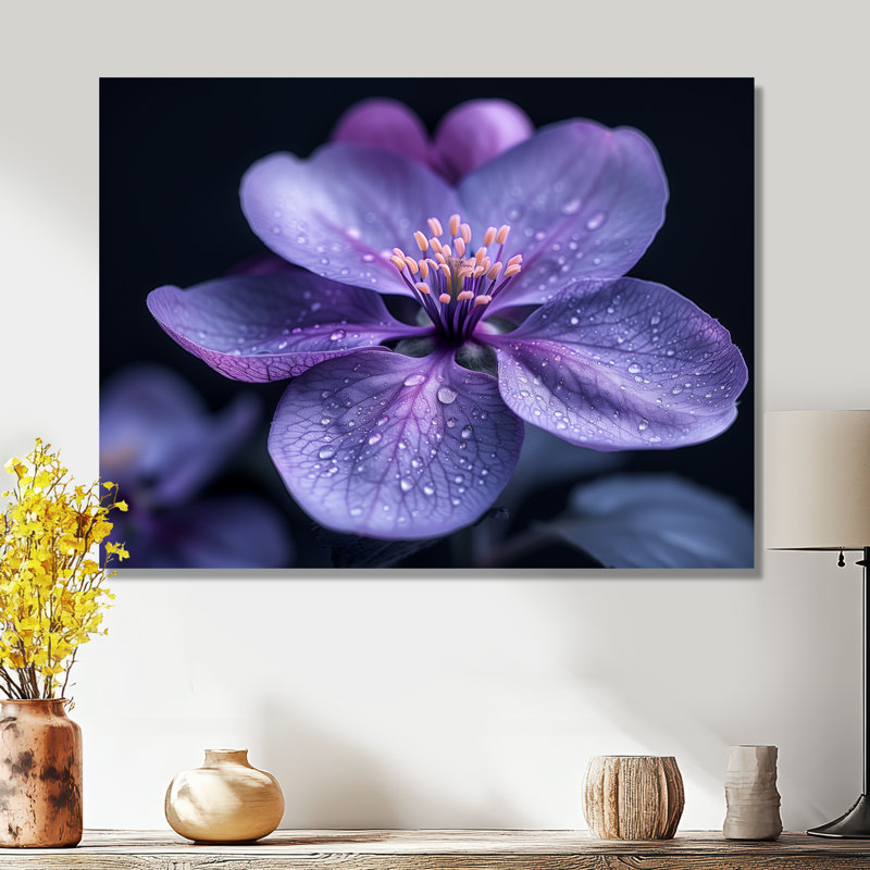 Mauve noir Moody Majesty, fleur de pommier, Sans cadre, métal, H 30 po x l 40 po