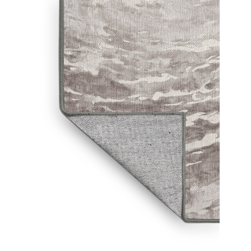 Machine Washable Gray Area Rug, Round 8'