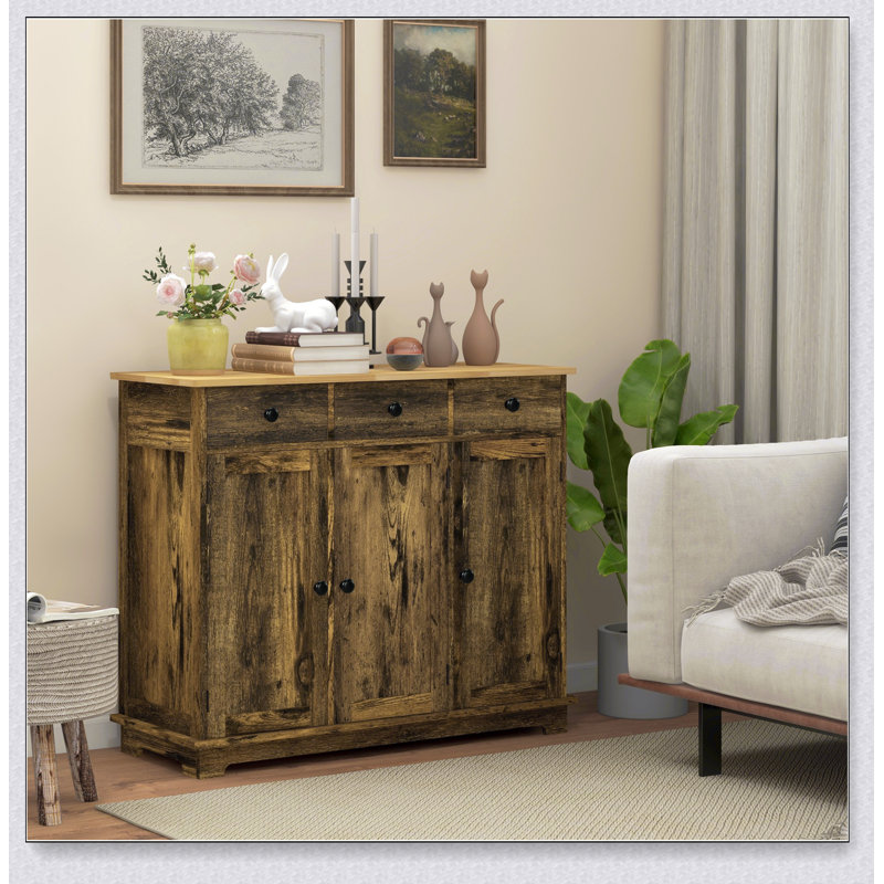 Armoire d'appoint avec tiroir, Brun rustique