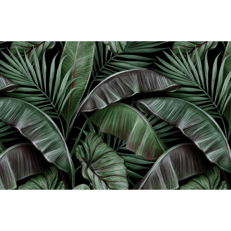 Feuillage tropical luxuriant à feuilles tropicales, L 108 po x l 168 po