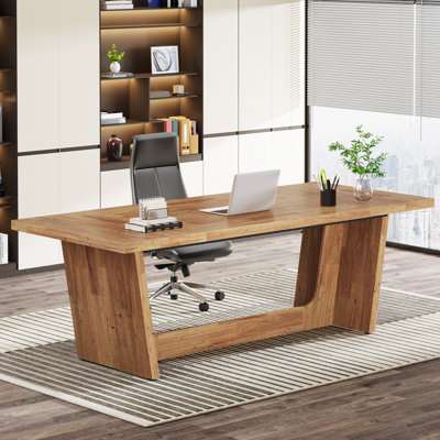 Delitha 70.9" W Manufactured Wood Executive Desk