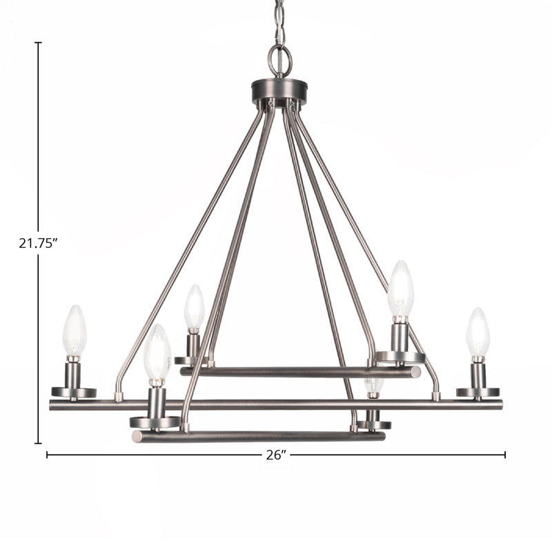 Trinity 6 Light Uplight Chandelier, Graphite
