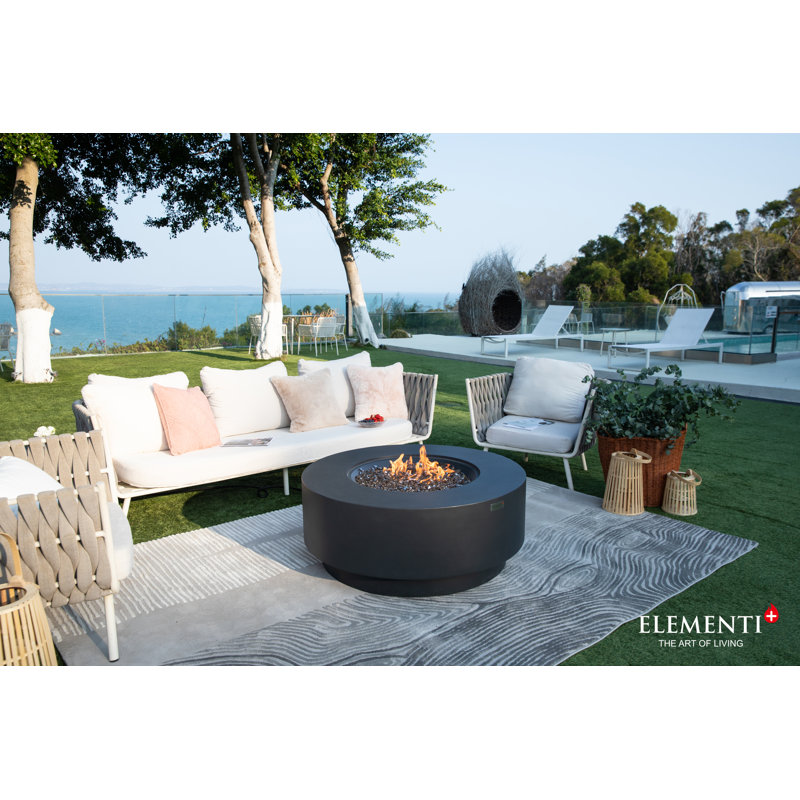 Nimes 41" Liquid Concrete Fire Table, Natural gas, Dark Grey