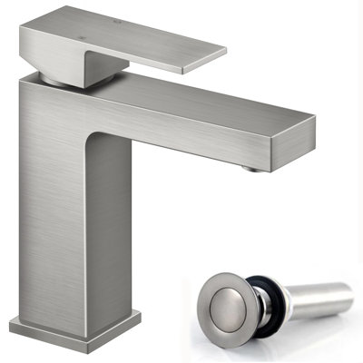 Robinet de salle de bain à un trou avec drain, robinet de salle de bain à poignée simple