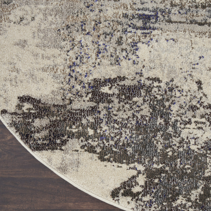 Adriennie Abstract Indoor Rug, Round 7'10"