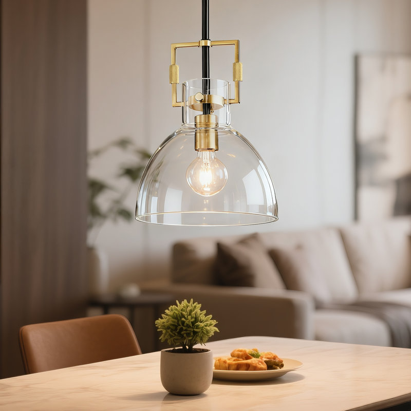 Luminaire suspendu en forme de dôme à 1 lumière Southwest, H 12,75 po x l 9,75 po x P 9,75 po