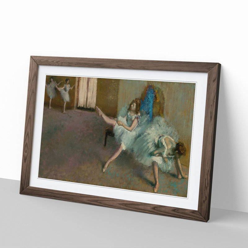 Before the Ballet by Edgar Degas - Picture Frame Painting, Walnut Framed, 36cm H x 48cm W x 2cm D