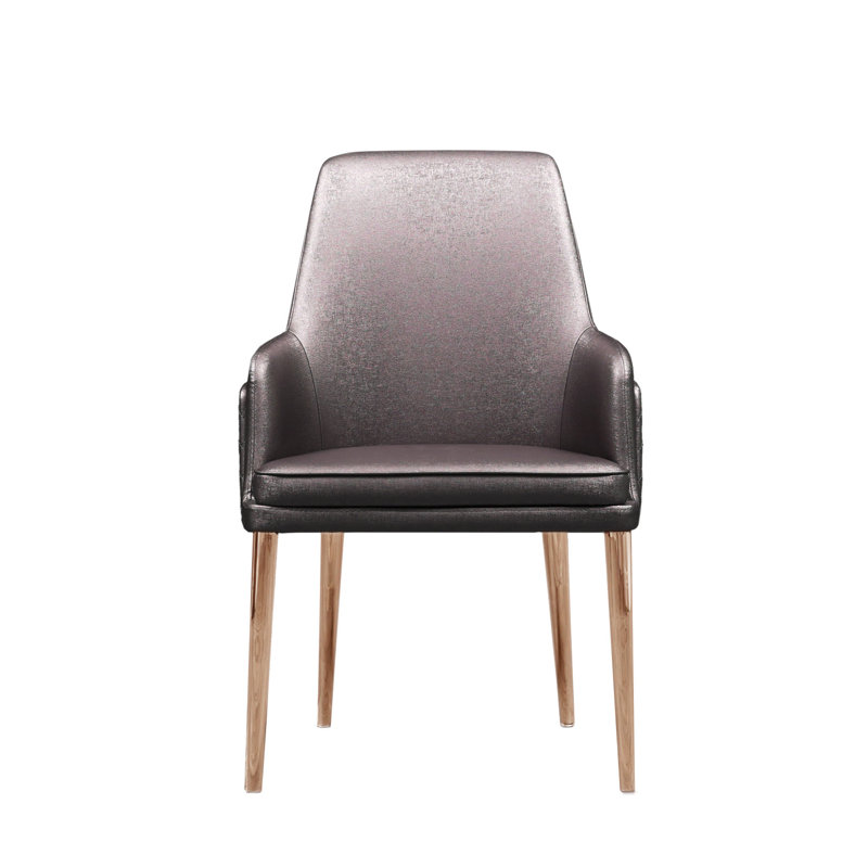 Chaise rembourrée Labbe, Brun / Doré