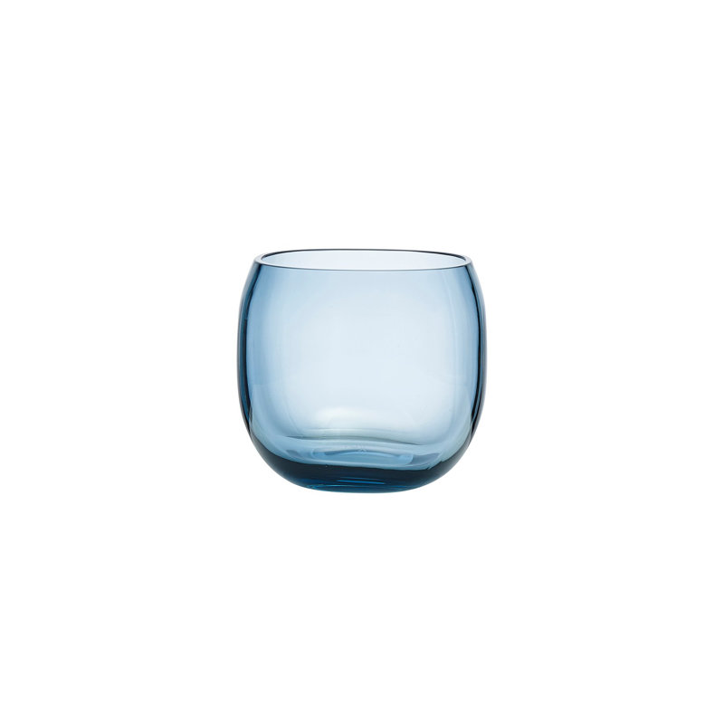 Vase en cristal Mono Box, H 5,23 po x l 6,1 po x P 6,1 po, Bleu acier