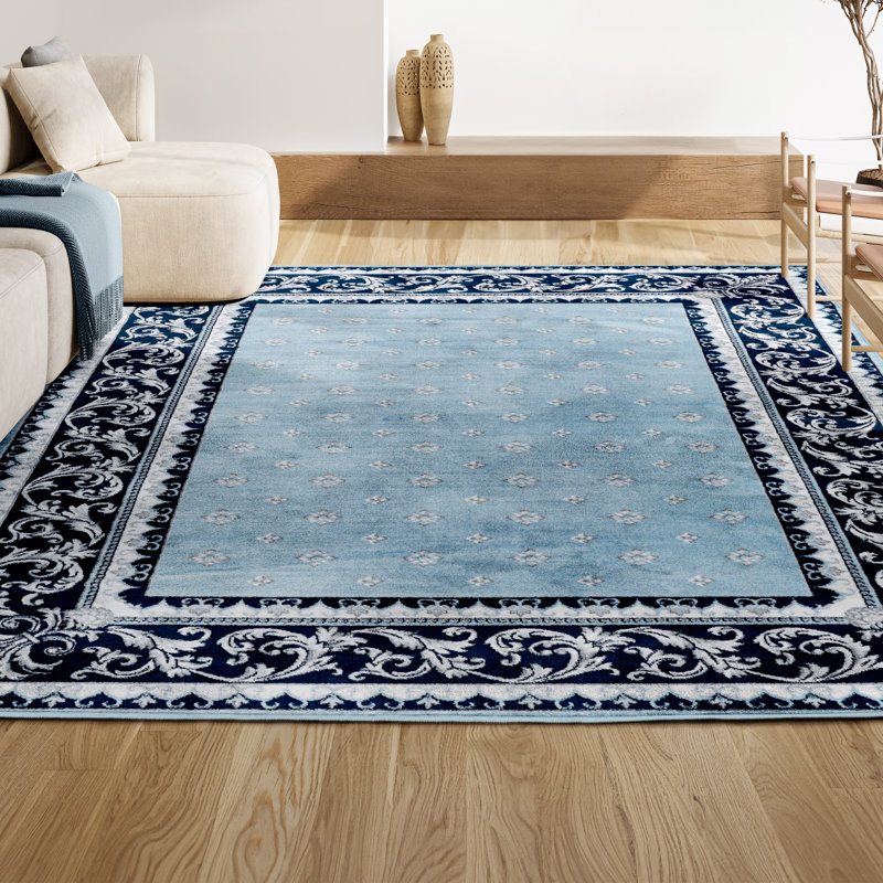 Tapis bleu marine / bleu marine Shannon, Rectangle 4pi x 6 pi