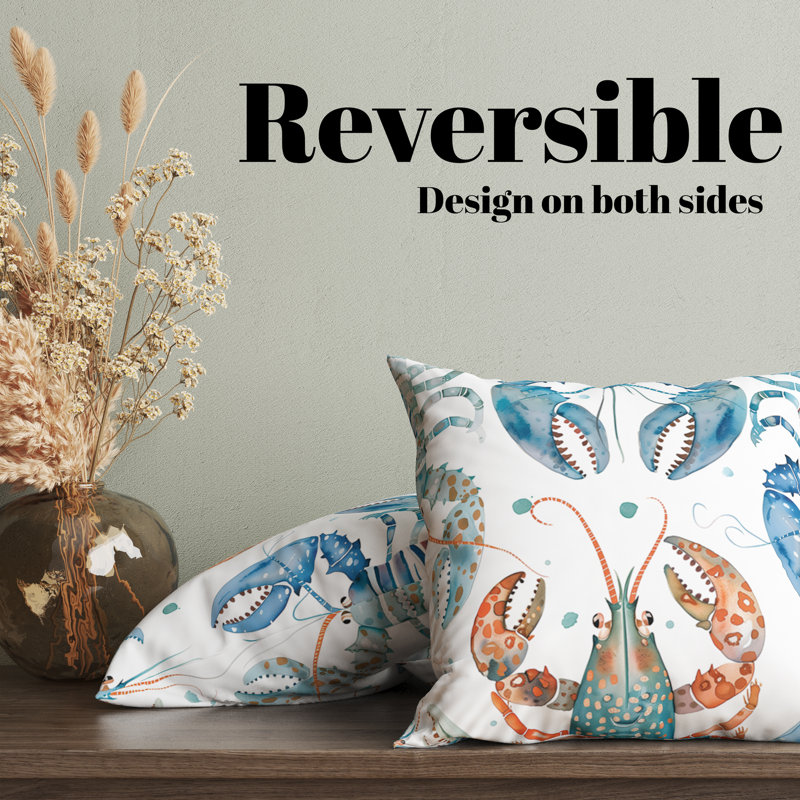 Housse de coussin Lobster Seafoam Soiree, H 18 po x l 18 po
