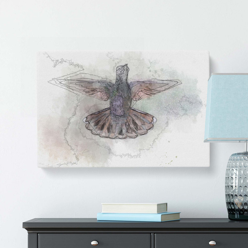 Wings Of A Hummingbird In Abstract - Wrapped Canvas Print, 60cm H x 91cm W x 3cm D