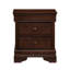Table de chevet style avec 3 tiroirs au fini cerisier brun pour la chambre à coucher 3 de couleur bronze