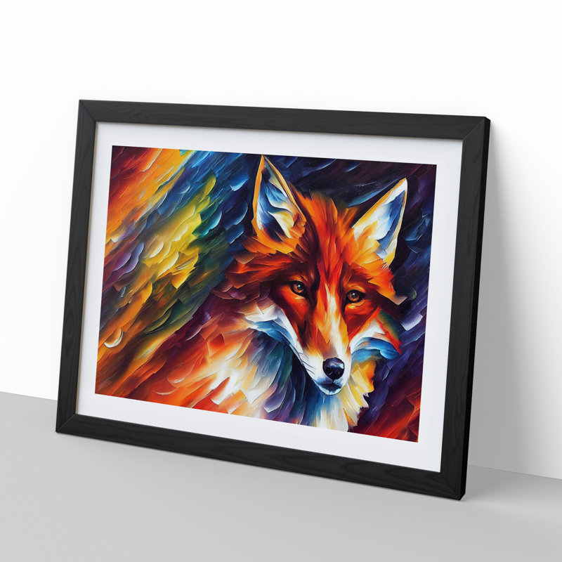 Fox Vol.5 Abstract - Single Picture Frame Painting, Black, 34cm H x 46cm W x 2cm D