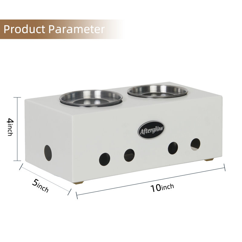 Table1 Double-Burner Metal Tabletop Fireplace, White