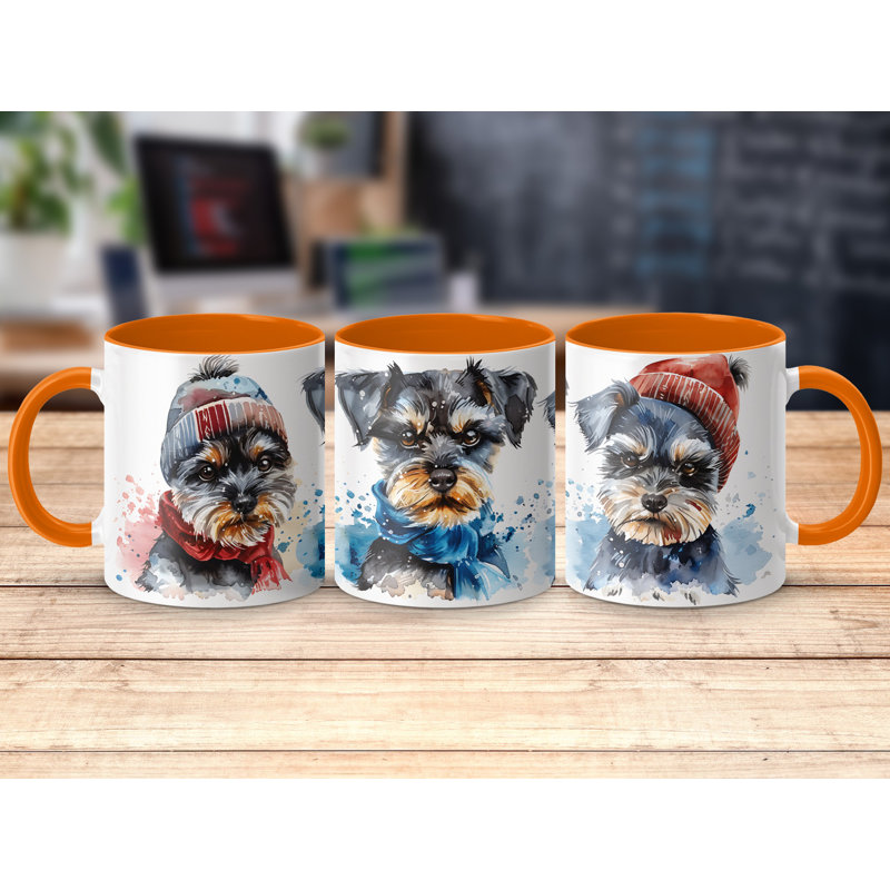 Ceramic Coffee Mug, Orange, 4