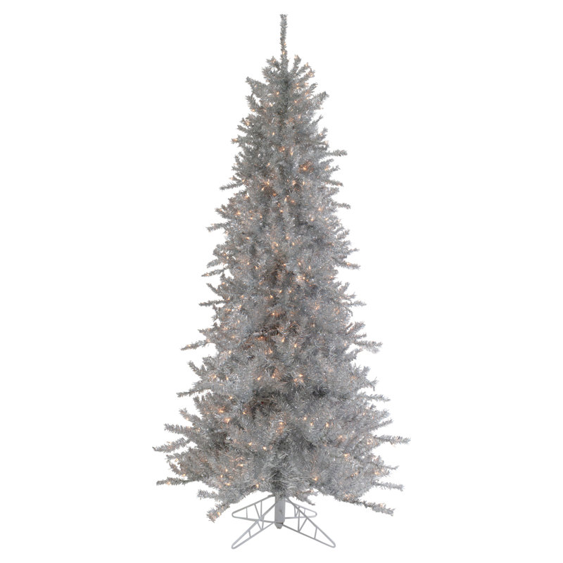 Artificial Pine Christmas Tree with Lights, 7.5'