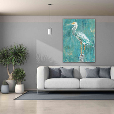 'Coastal Egret II Dark' by Sue Schlabach, Giclee Canvas Wall Art