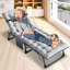 Lit de repos portatif robuste avec matelas, chaise longue d'extérieur réglable à 5 positions pour patio-65267628