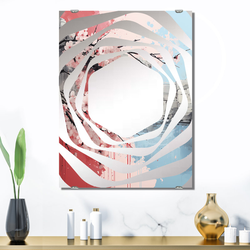 Hosein - Miroir mural cerisier en fleurs grand MIR136684, 32 po x 24 po