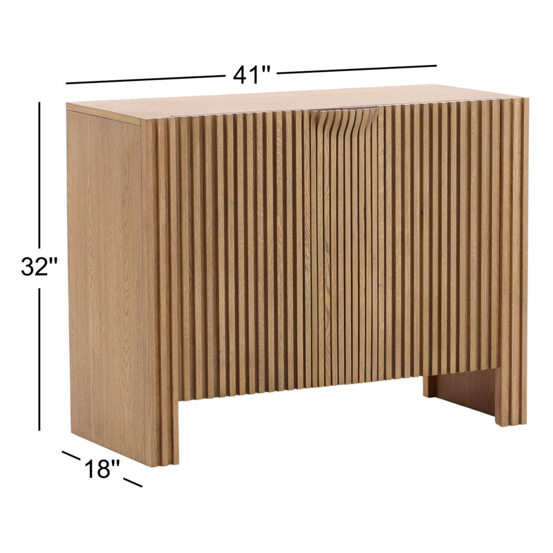 Fallon 41" Wide Oak Wood Sideboard, Natural, 32" H x 41" W x 18" D