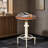Industrial Bar Table 32.28"-36.22" Height Adjustable Swivel Round Wood Tabletop 23.62" Dia, Kitchen Dining Office Coffee Bistro Pub Table-217893143-217893141