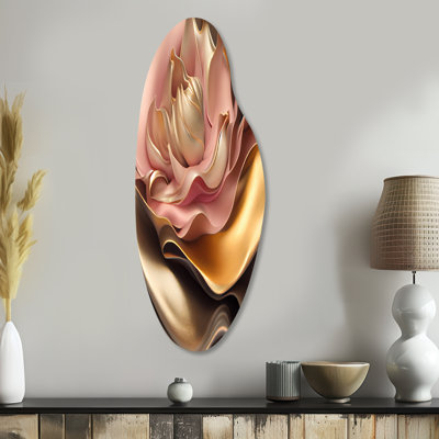 Élégantes fleurs glamour dorées et taupe III - Art mural asymétrique